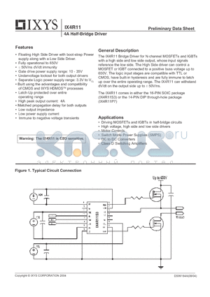 IX4R11P7 datasheet - 4A Half-Bridge Driver