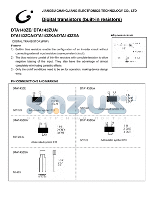 DTA143ZCA datasheet - Digital transistors (built-in resistors)