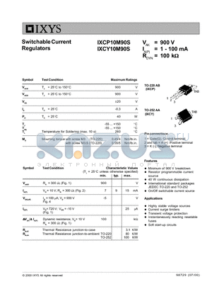 IXCP10M90S datasheet - Switchable Current Regulators