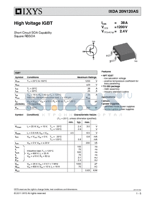 IXDA20N120AS_11 datasheet - High Voltage IGBT