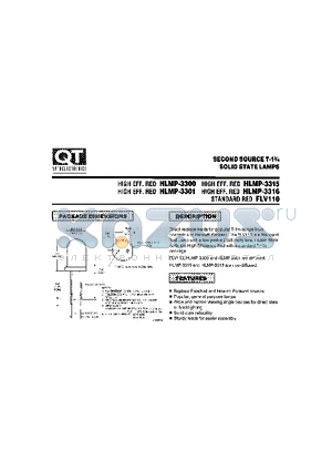 HLMP-3316 datasheet - SECOND SOURCE T-1 3/4 SOLID STATE LAMPS