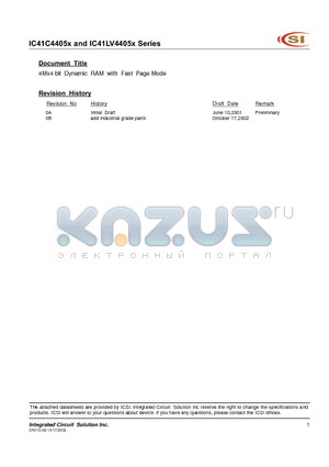 IC41C44052-50TI datasheet - 4Mx4 bit Dynamic RAM with Fast Page Mode