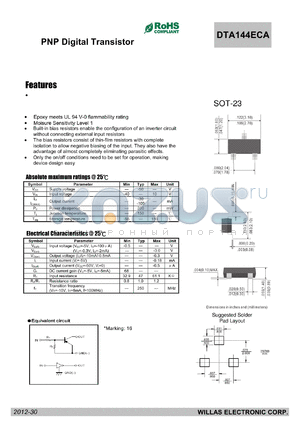 DTA144ECA datasheet - PNP Digital Transistor