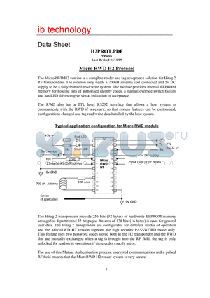 H2PROT datasheet - Typical application configuration for Micro RWD module