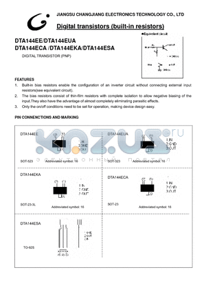 DTA144EKA datasheet - Digital transistors (built-in resistors)