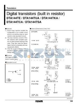 DTA144TM datasheet - Digital transistors (built in resistor)