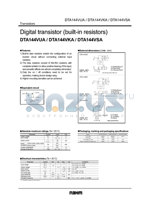 DTA144VUA datasheet - Digital transistor (built-in resistors)