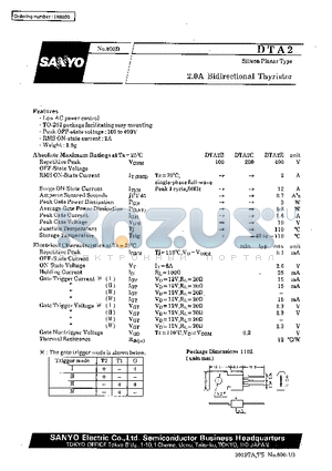 DTA2 datasheet - 2.0A Bidirectional Thyristor