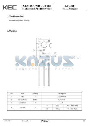 KTC3114 datasheet - TO-126 PACKAGE