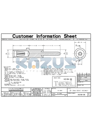 H3194-01 datasheet - 1.00mm SOCKET ASSEMBLY