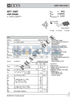 IXER35N120D1_06 datasheet - NPT3 IGBT with Diode in ISOPLUS247