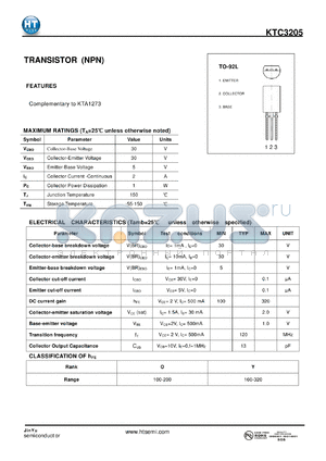 KTC3205 datasheet - TRANSISTOR (NPN)