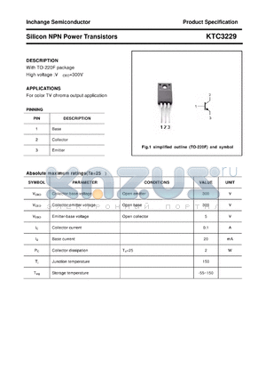 KTC3229 datasheet - Silicon NPN Power Transistors