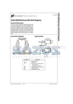 9328FMQB datasheet - Dual 8-Bit Shift Register