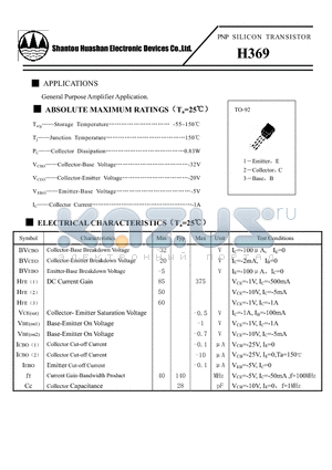 H369 datasheet - NPN SILICON TRANSISTOR