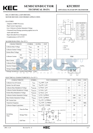 KTC3553T datasheet - EPITAXIAL PLANAR NPN TRANSISTOR