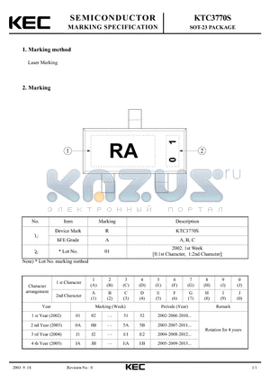 KTC3770S_0309 datasheet - SOT-23 PACKAGE