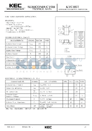 KTC4077 datasheet - EPITAXIAL PLANAR NPN TRANSISTOR (LOW NOISE AMPLIFIER)