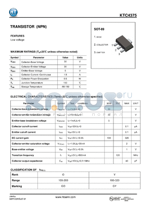 KTC4375 datasheet - TRANSISTOR (NPN)