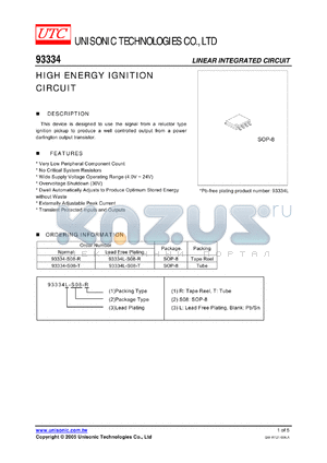 93334 datasheet - HIGH ENERGY IGNITION CIRCUIT