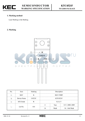 KTC4521F datasheet - TO-220IS PACKAGE