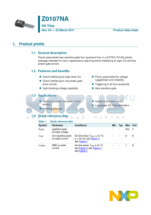 934057058412 datasheet - Logic level four-quadrant triac