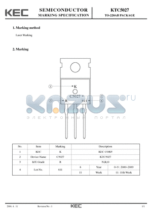 KTC5027 datasheet - TO-220AB PACKAGE