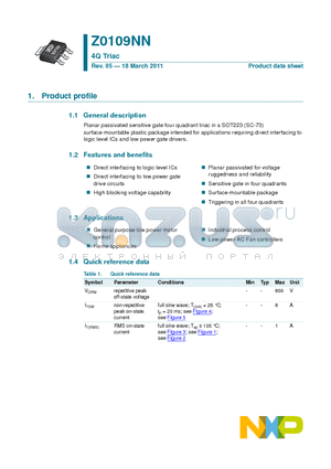 934057063135 datasheet - Logic level four-quadrant triac