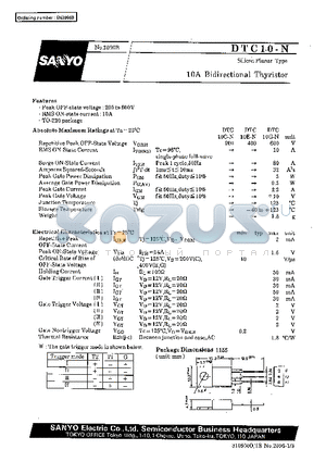 DTC10-N datasheet - 10A Bidirectional Thyristor