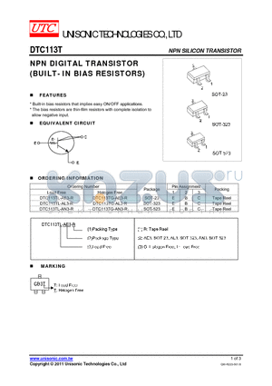 DTC113T datasheet - NPN DIGITAL TRANSISTOR