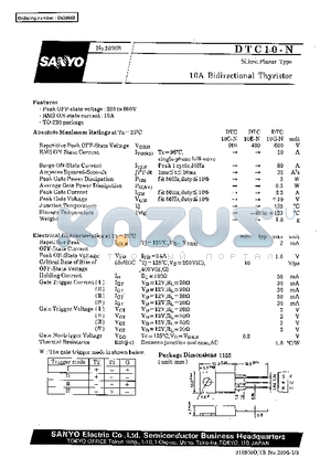 DTC10E-N datasheet - 10A Bidirectional Thyristor