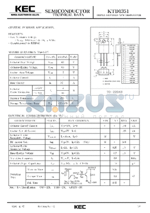 KTD1351 datasheet - EPITAXIAL PLANAR NPN TRANSISTOR (GENERAL PURPOSE)