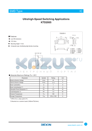 KTD2005 datasheet - Ultrahigh-Speed Switching Applications