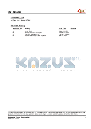 IC61C256AH-12JI datasheet - 32K x 8 HIGH-SPEED CMOS STATIC RAM