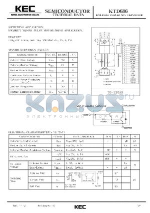 KTD686 datasheet - EPITAXIAL PLANAR NPN TRANSISTOR (SWITCHING, HAMMER DRIVER,PULSE MOTOR DRIVER)