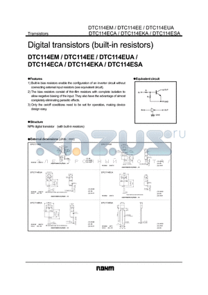 DTC114EUA datasheet - Digital transistors (built-in resistors)