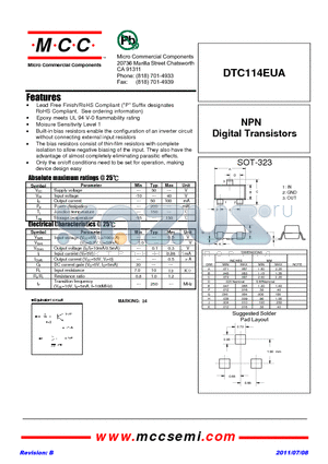 DTC114EUA_11 datasheet - NPN Digital Transistors