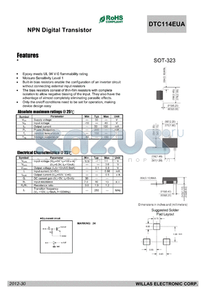 DTC114EUA datasheet - NPN Digital Transistor