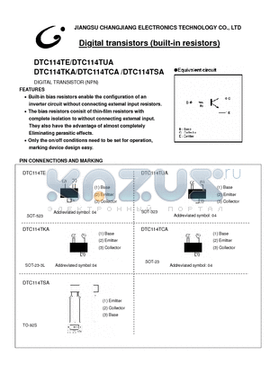 DTC114TCA datasheet - Digital transistors (built-in resistors)