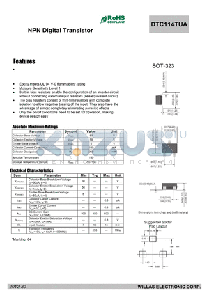 DTC114TUA datasheet - NPN Digital Transistor