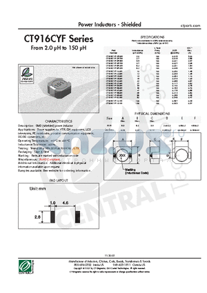 CT916CYF-2R7M datasheet - Power Inductors - Shielded