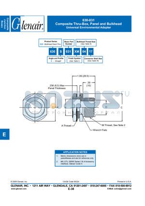 630-031 datasheet - Universal Environmental Adapter