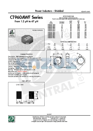 CT960AWF datasheet - Power Inductors - Shielded