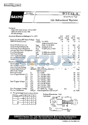 DTC12-N datasheet - 12A Bidirectional Thyristor