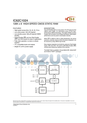 IC62C1024-35Q datasheet - 128K X 8 HIGH SPEED CMOS STATIC RAM