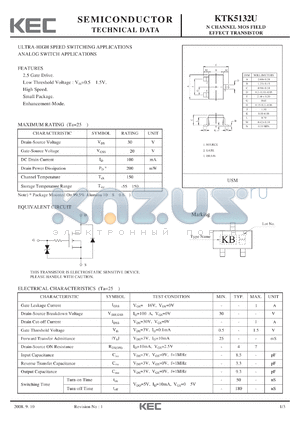 KTK5132U_08 datasheet - N CHANNEL MOS FIELD EFFECT TRANSISTOR