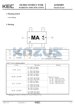 KTK920T datasheet - TSQ PACKAGE