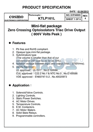 KTLP161L datasheet - Pb free and RoHS compliant