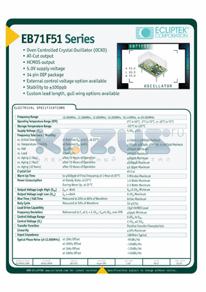 EB71F51C10A2-20000M-G datasheet - OSCILLATOR