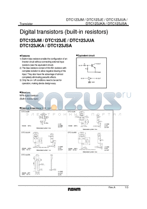 DTC123JKA datasheet - Digital transistors (built-in resistors)